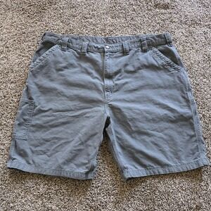 Carhartt Shorts Mens 48 Gray B147 Canvas Work Utility Carpenter Pockets